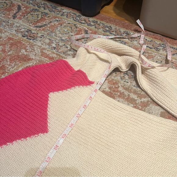 J. Crew x The Reeds Pink & Cream Chevron Ski Sweater - Picture 8 of 9